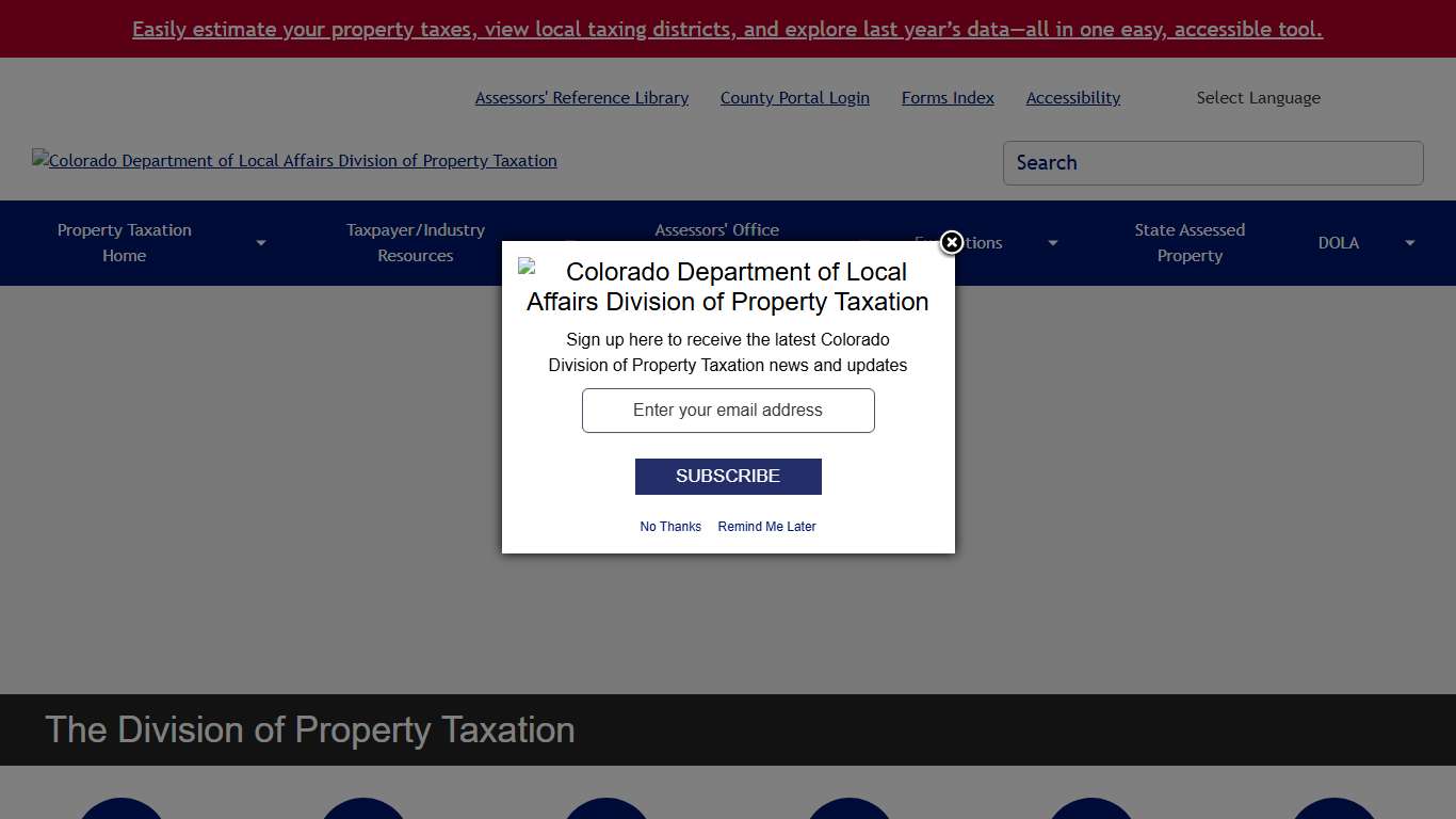 Home Colorado Department of Local Affairs Division of Property Taxation