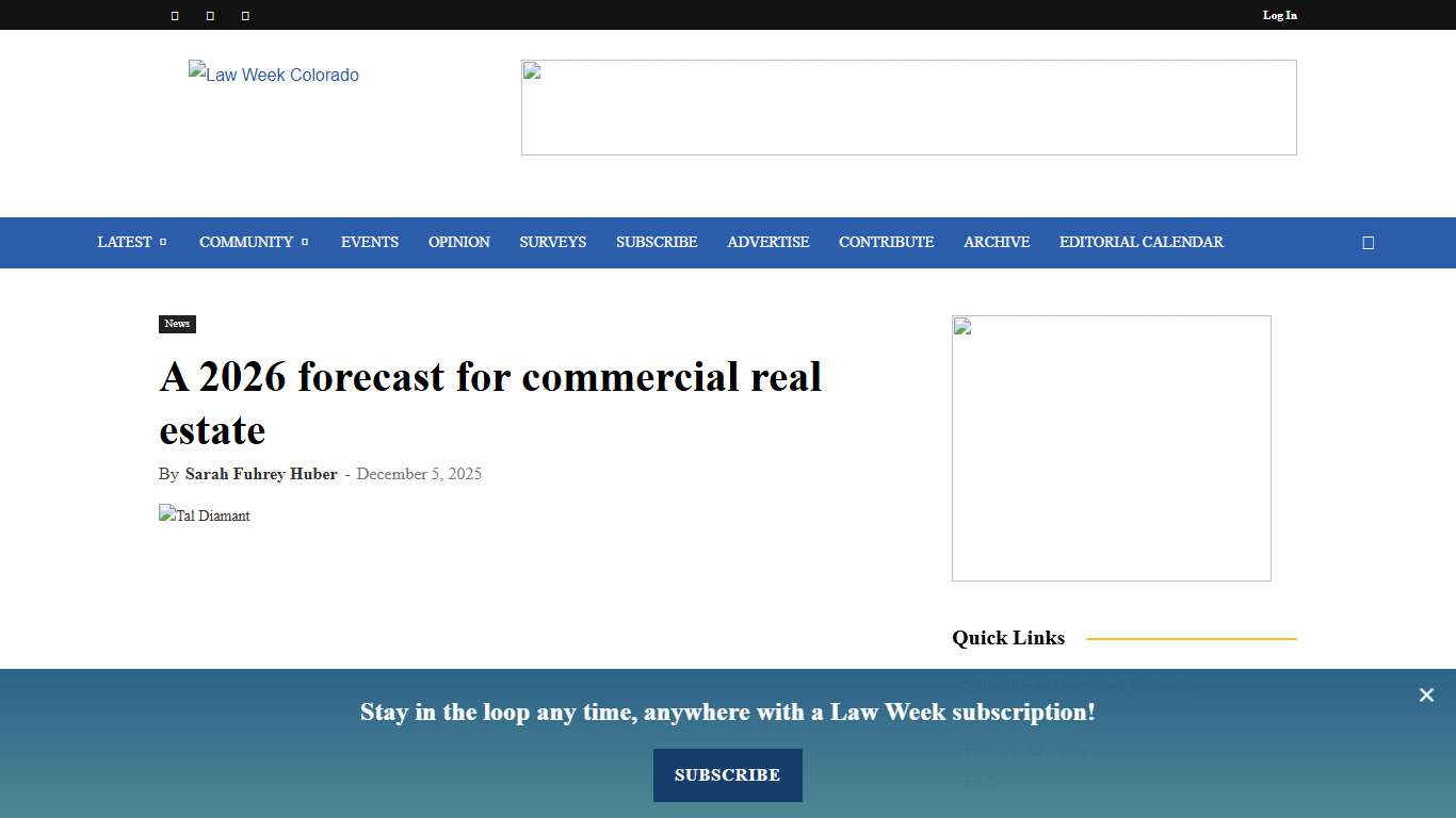A 2026 forecast for commercial real estate - Law Week Colorado