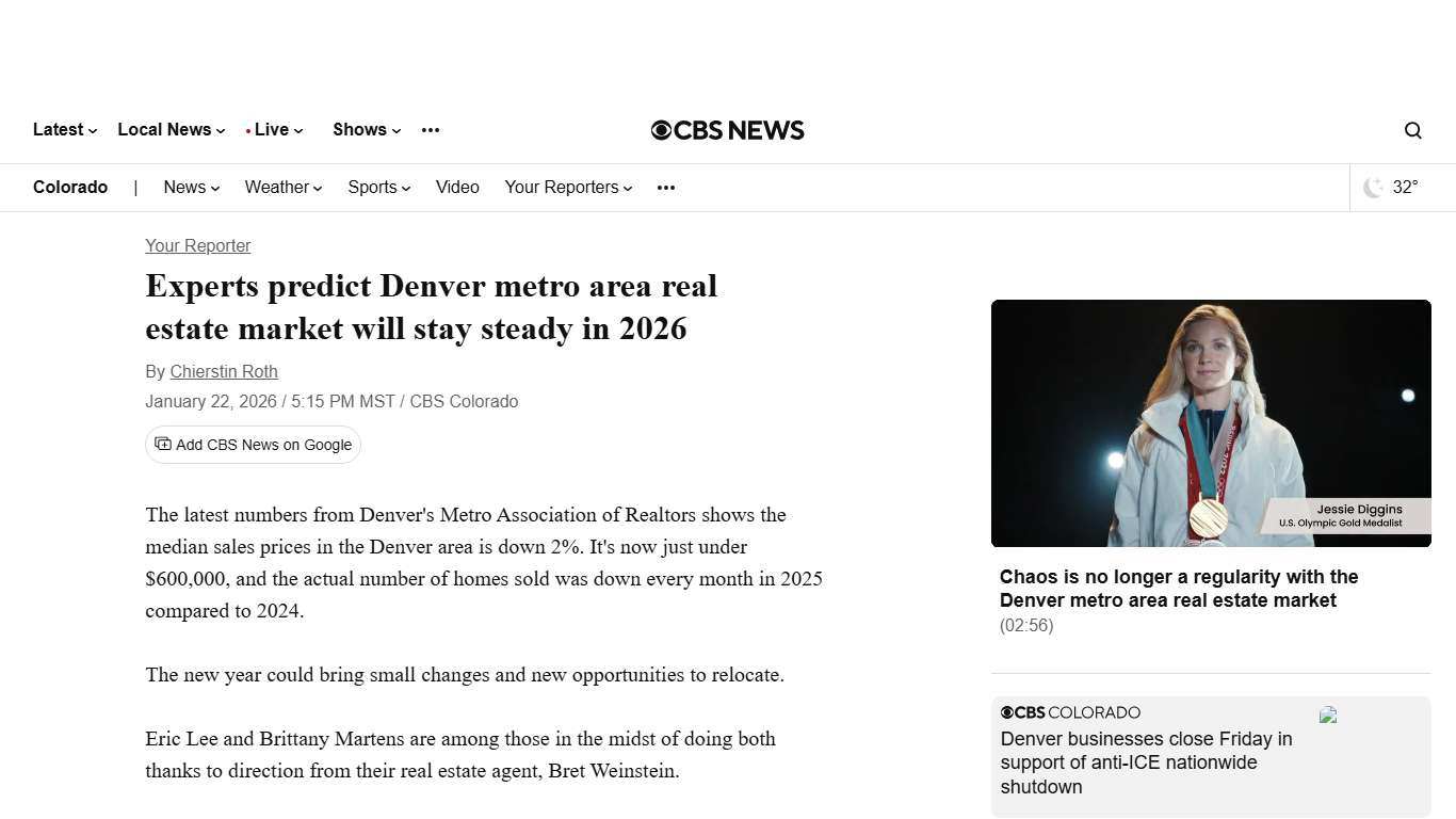 Experts predict Denver metro area real estate market will stay steady in 2026 - CBS Colorado